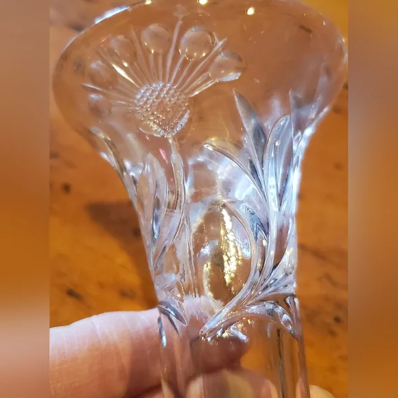 Antique 1800's E & JB etched tny bud vase EPNS SILVER PLATE BASE - Picture 4 of 6